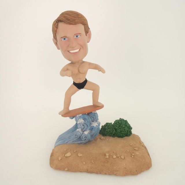 Picture of Custom Bobblehead Doll: Man Enjoying Surfing