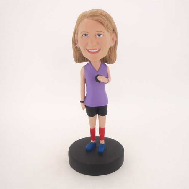 Picture of Custom Bobblehead Doll: Girl Holding a Small Ball