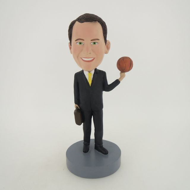 Picture of Custom Bobblehead Doll: Office Man Spinning Basketball
