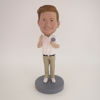 Picture of Custom Bobblehead Doll: White Shirt Man With Microphone
