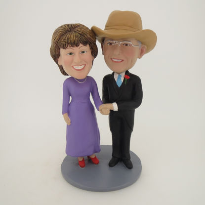 Picture of Custom Bobblehead Doll: Couple with Cowboy Hat