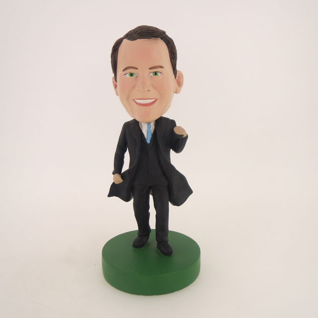 Picture of Custom Bobblehead Doll: Business Man In Black Coat