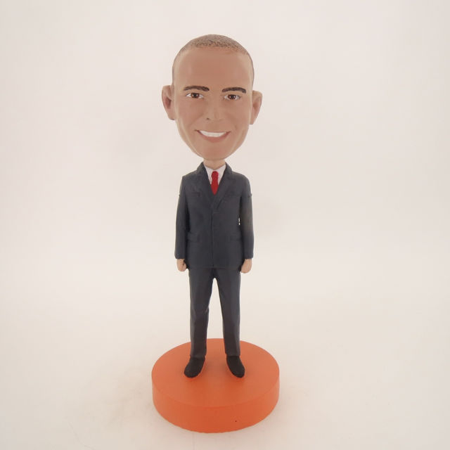 Picture of Custom Bobblehead Doll: Business Man In Suit With Tie