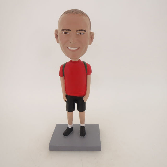 Picture of Custom Bobblehead Doll: Casual Boy With School Bag