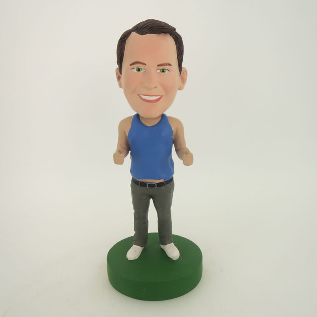 Picture of Custom Bobblehead Doll: Casual Man In Blue Vest