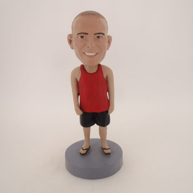 Picture of Custom Bobblehead Doll: Casual Man In Red Shirt