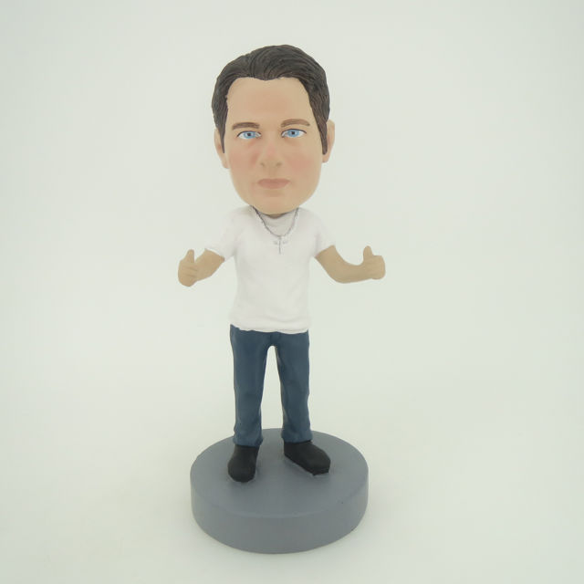 Picture of Custom Bobblehead Doll: Casual Man Ready To Hug