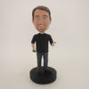 Picture of Custom Bobblehead Doll: Casual Man With Geen And Red In Hands