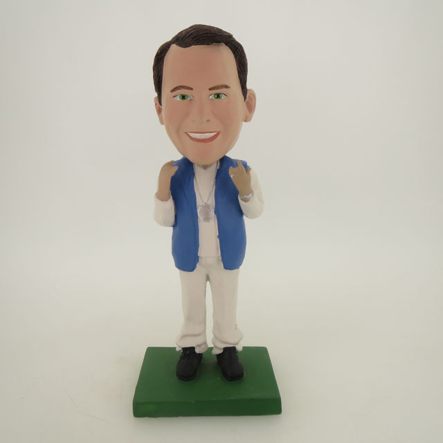 Picture of Custom Bobblehead Doll: Cool Man With Silver Medal On The Chest