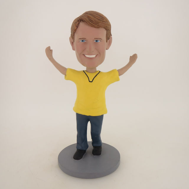 Picture of Custom Bobblehead Doll: Happy Man In Yellow