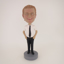 Picture of Custom Bobblehead Doll: Man In Black And White With Tie