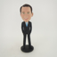 Picture of Custom Bobblehead Doll: Man In Black Suit And Blue Tie