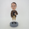 Picture of Custom Bobblehead Doll: Man In Leather Clothing With A Cup