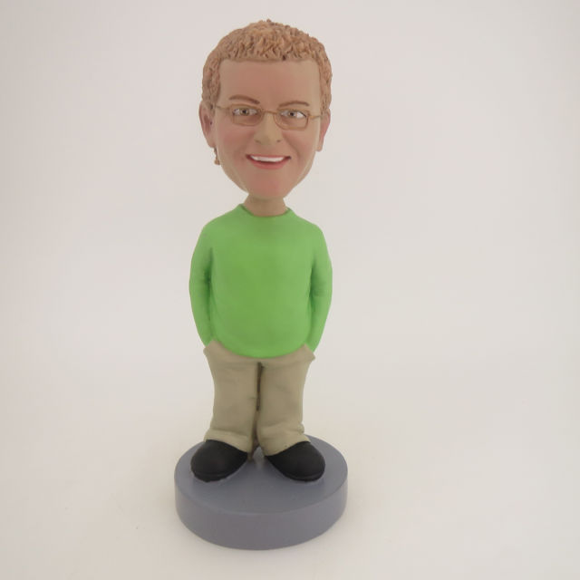 Picture of Custom Bobblehead Doll: Man In Green With Big Shoe