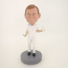 Picture of Custom Bobblehead Doll: Man In Pure White With Drink