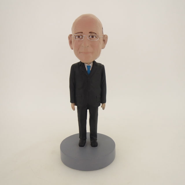 Picture of Custom Bobblehead Doll: Old Business Man In Formal Black Suit