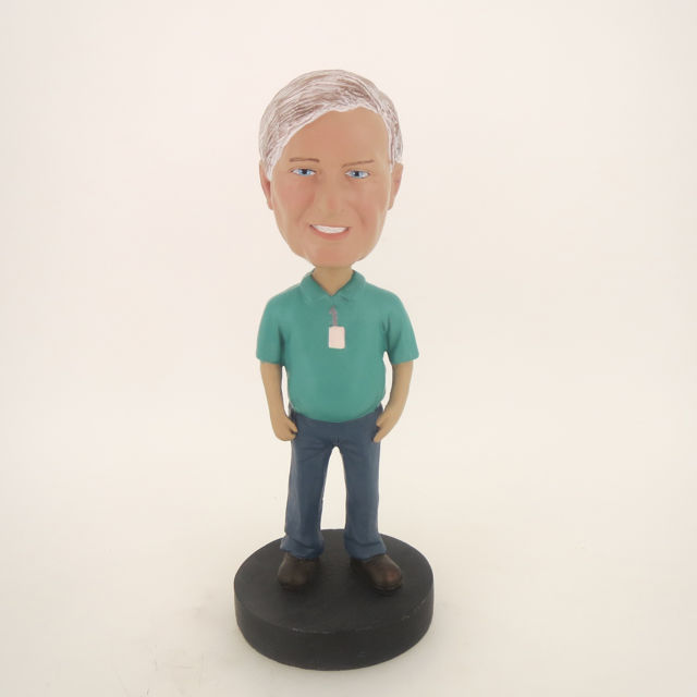 Picture of Custom Bobblehead Doll: Older Man In Casual Style Clothing