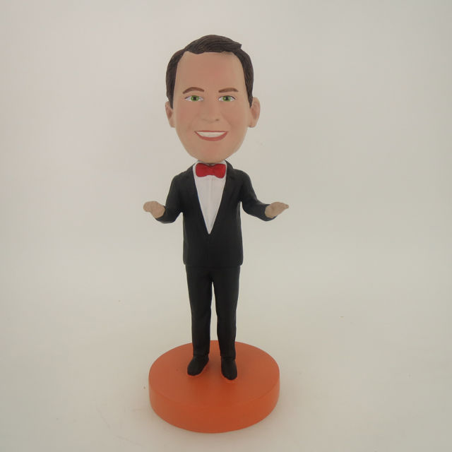 Picture of Custom Bobblehead Doll: Welcoming Man In Black Suit