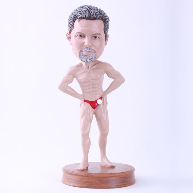 Picture of Custom Bobblehead Doll: Man in Fitness Contest (About 9" Tall)