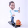 Picture of Custom Bobblehead Doll: Man Killing Turkey (About 9" Tall)