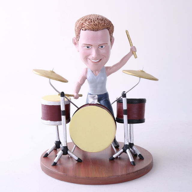 Picture of Custom Bobblehead Doll: Man Playing Drums