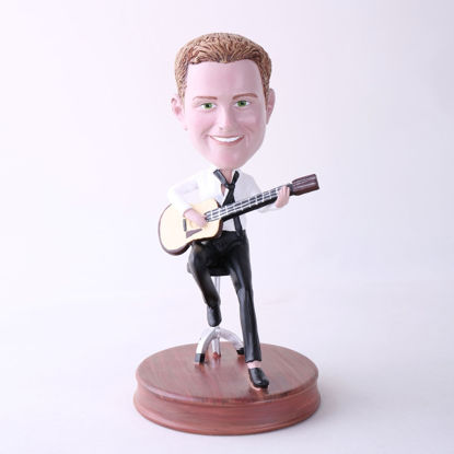 Picture of Custom Bobblehead Doll: Man Playing Guitar On Chair