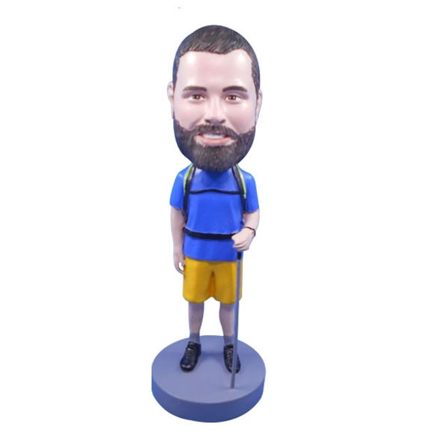 Picture of Custom Bobblehead Doll: Mountain Climber Holding Climbing Stick